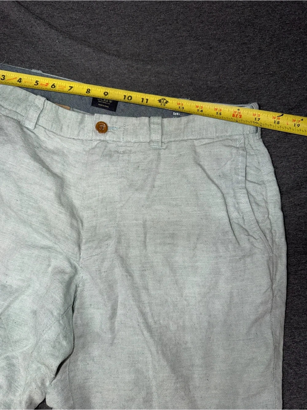 J. Crew Men’s Light Gray Linen-Blend Flat Front Shorts